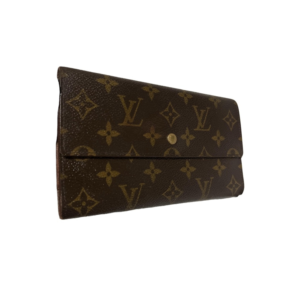Authentic Women's Louis-Vuitton Monogram Portefeuille-IBrown Wallet One Size - Picture 1 of 13